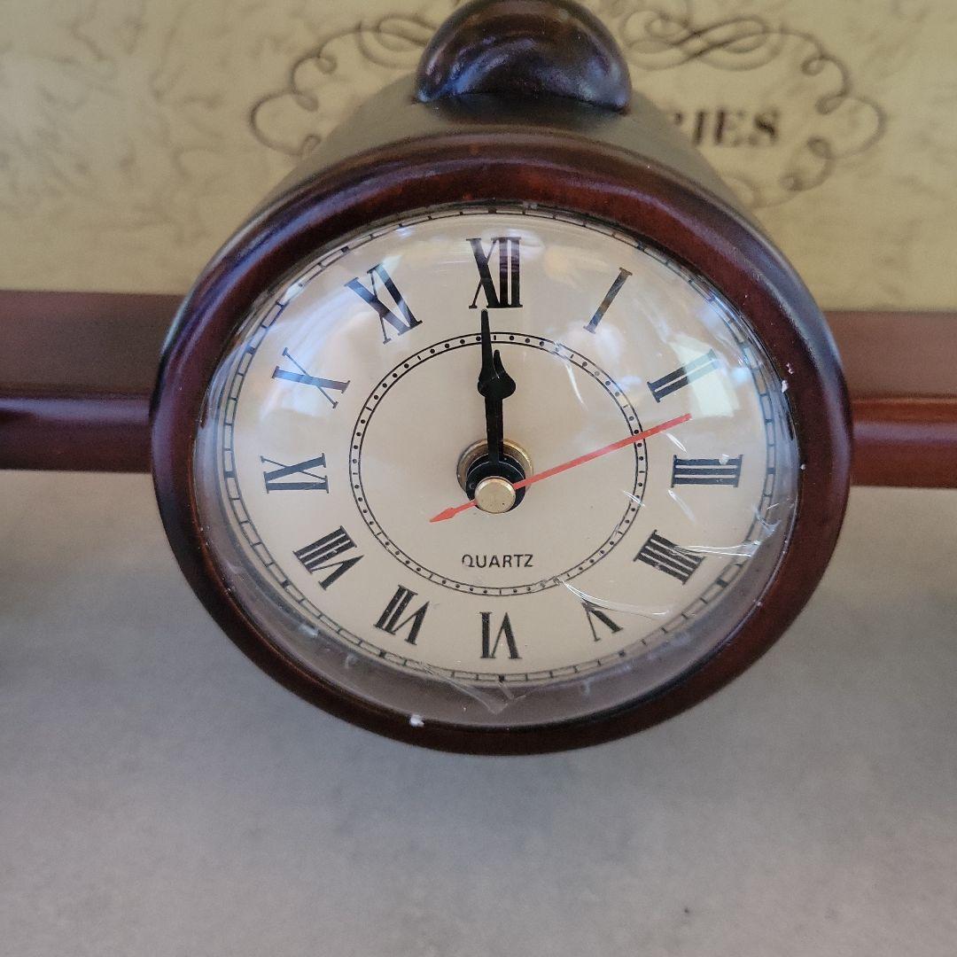 飛行機型木製置時計