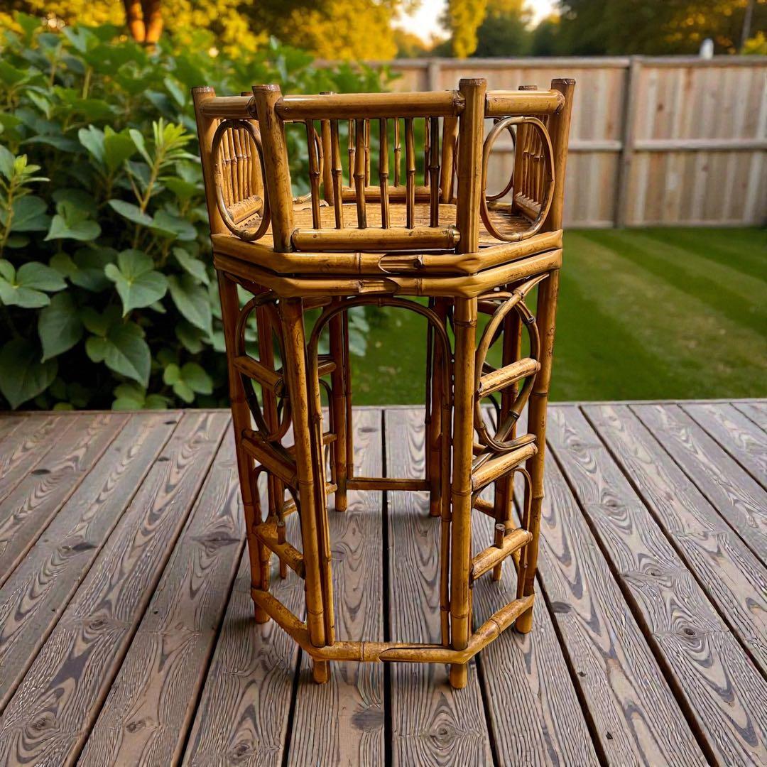 ブライトン パビリオン スタイル ランプサイドテーブル バンブー家具 英国製