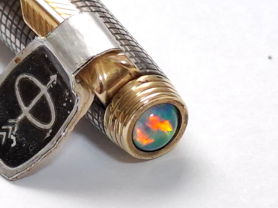 希少　parker　万年筆　XF(極細)　スターリングシルバー　シズレ　オパール