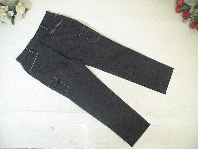 102065　アディダスゴルフ　メンズ　パンツ　黒ストライプ　W79