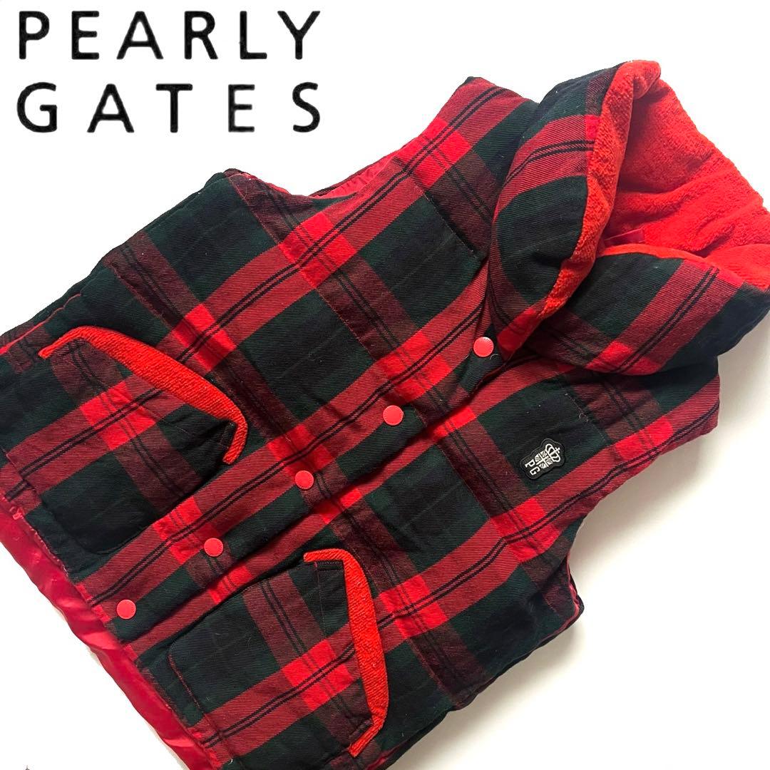 Pearly Gates パーリーゲイツ　チェック　ダウンベスト　ゴルフ　中綿入