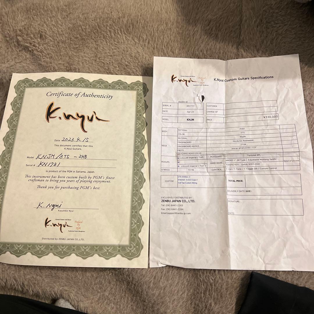 k.nyui ジャズマスター　KNJM 3TS エレキギター