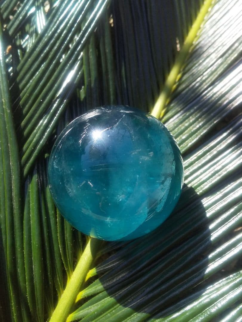 希少色 ブルー グリーン フローライト スフィア