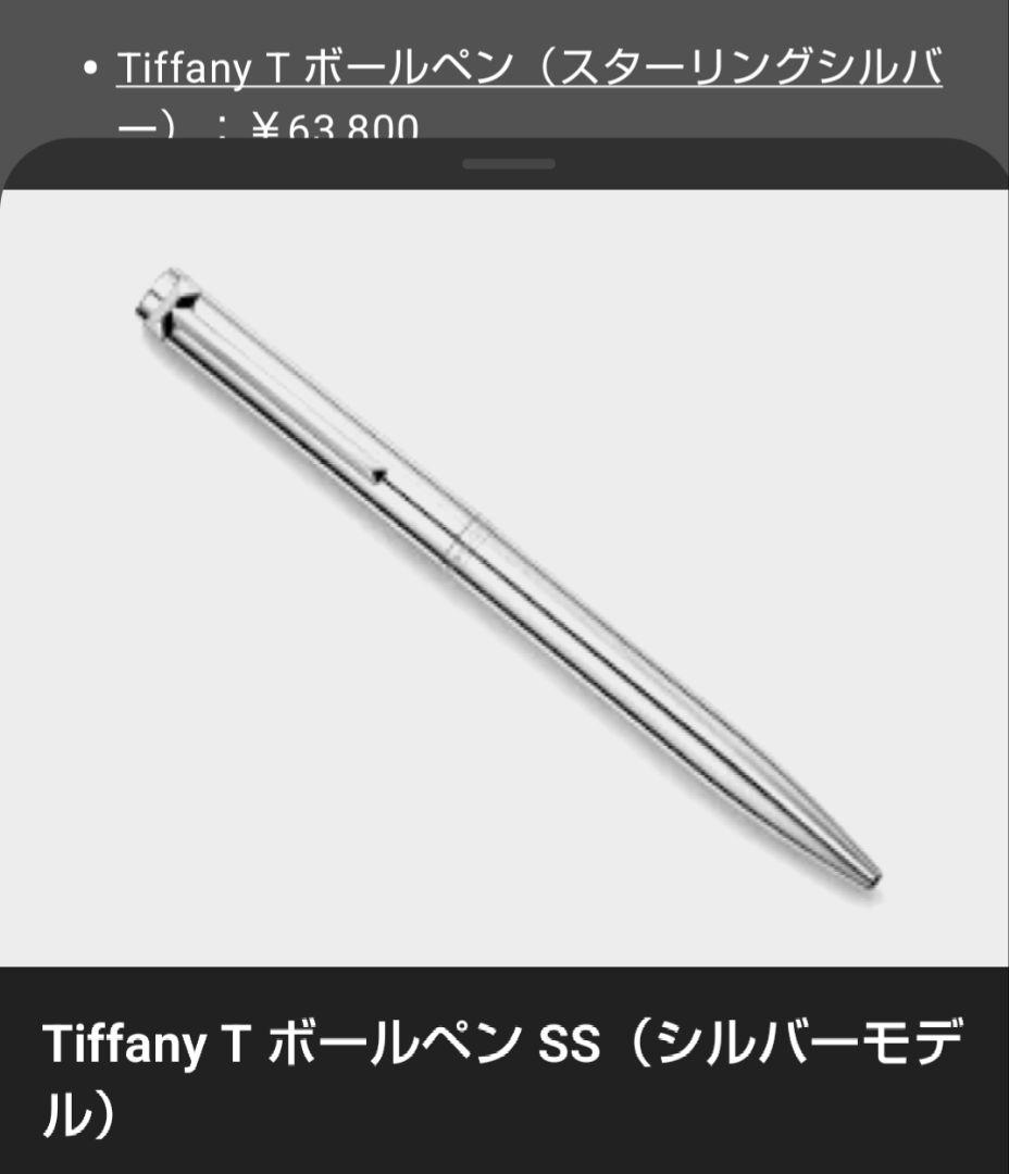 Tiffany & Co.ボールペン銀色未使用 専用ポーチ付【袋に少々シミアリ】