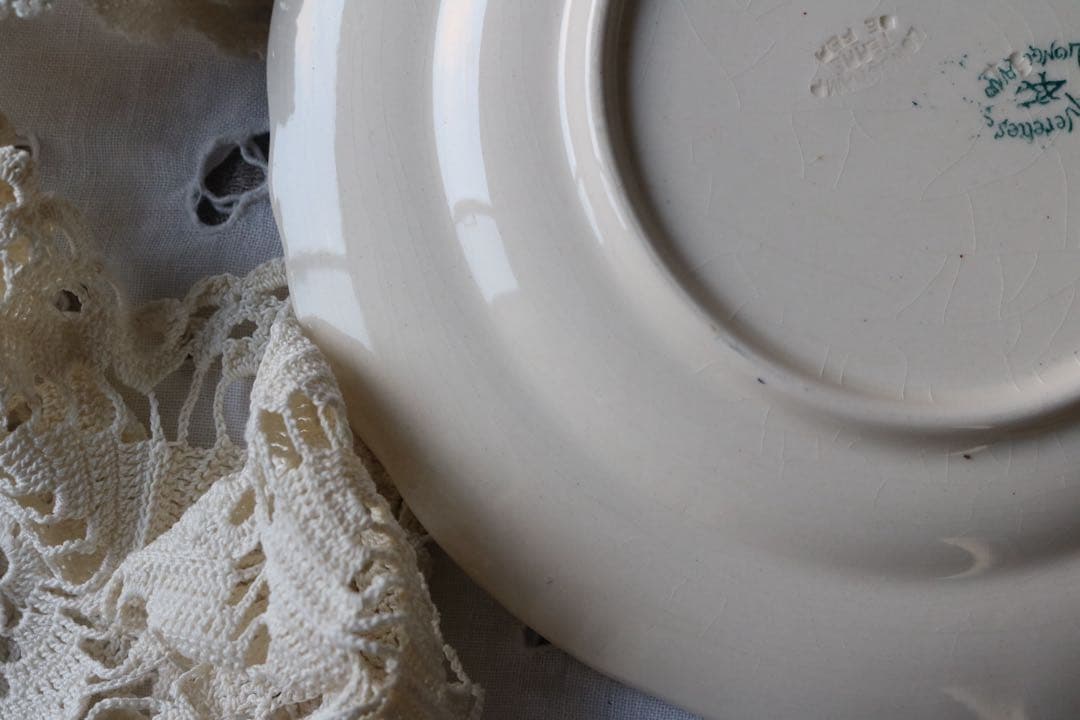 LONGCHAMPS デイジー　ブルーグリーン　デザート　プレート　フランス