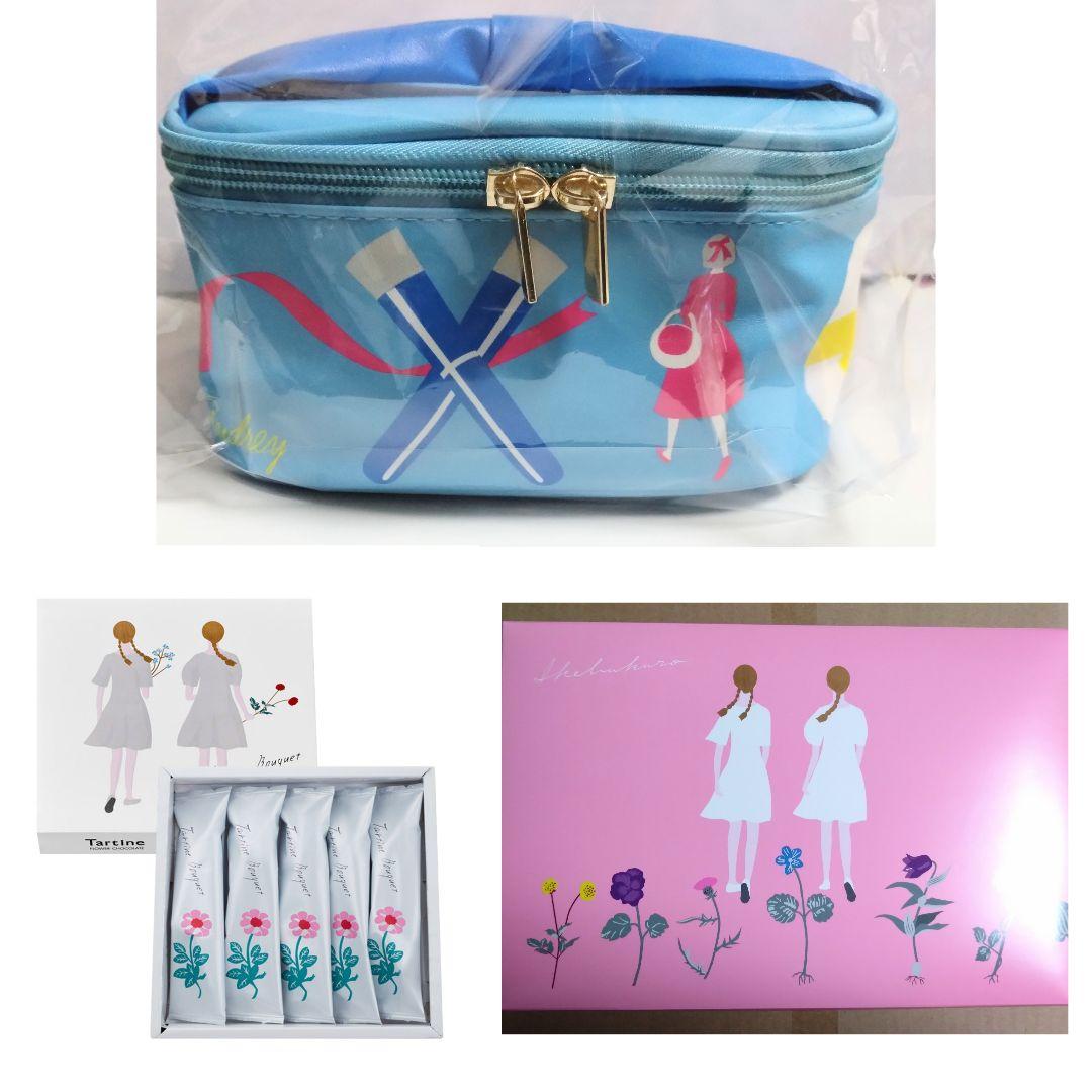 タルティンブーケ ニットバッグ ミルクイチゴ オードリーバニティポーチ