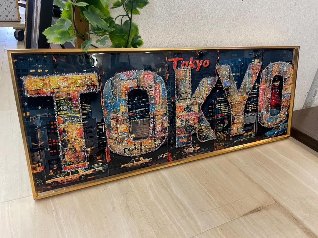 水晶絵　TOKYO　東京　日本　JAPAN　アート　アートパネル　絵画　額　看板