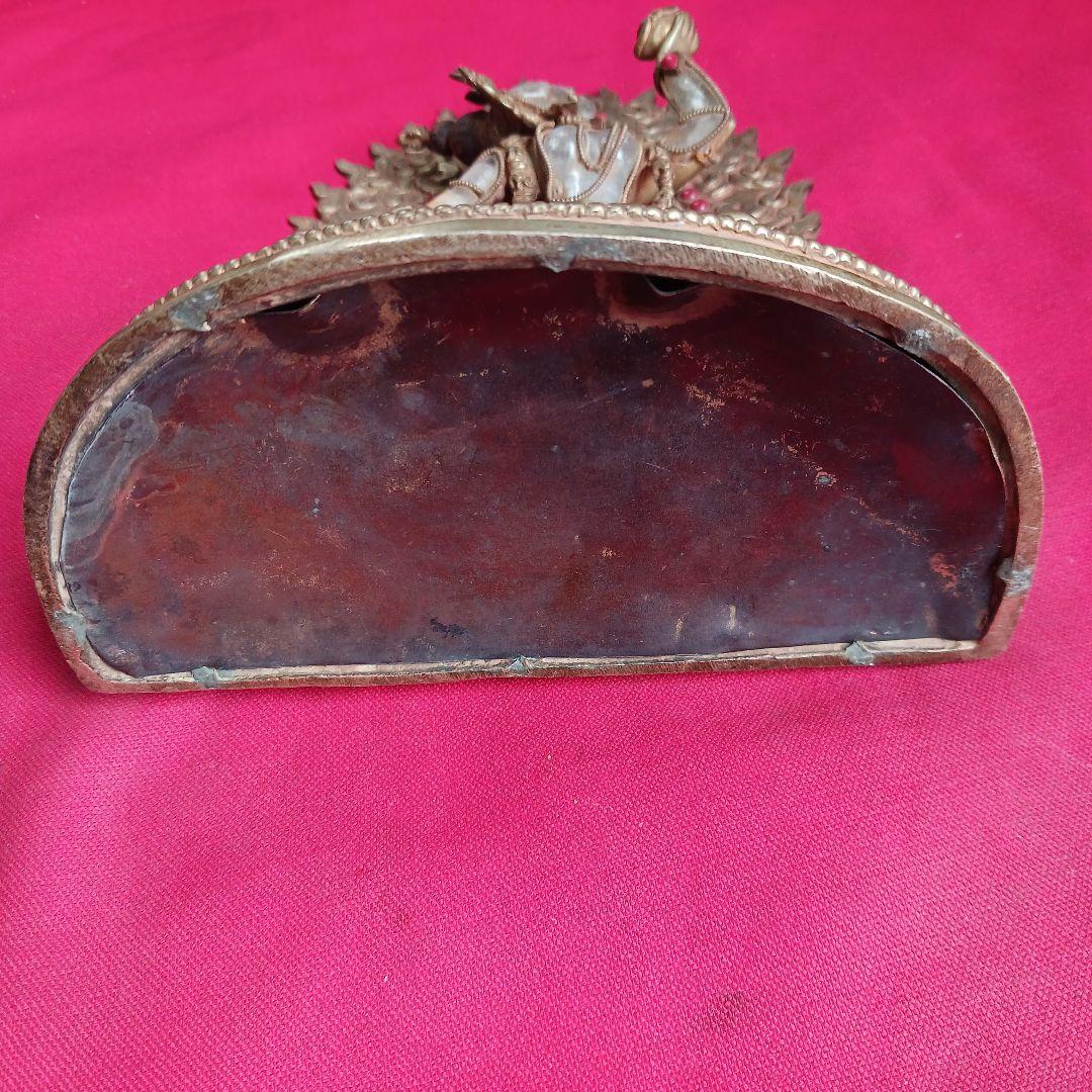 ネパール　パタン産　手彫りの上質なチベット仏教のヴァジュラヨーギニ　銅製　水晶