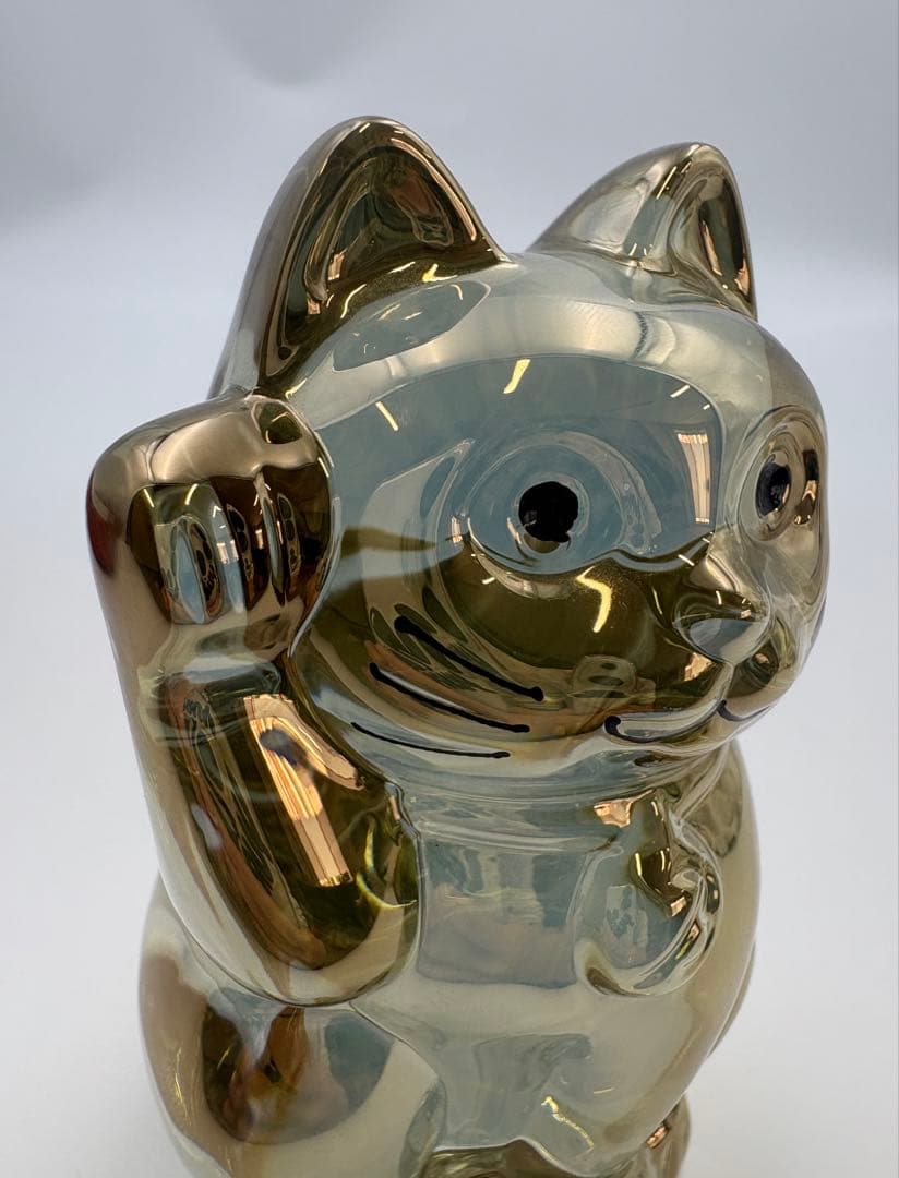 【美品】Baccarat バカラ　まねき猫 クリスタル ガラス ゴールド　箱付