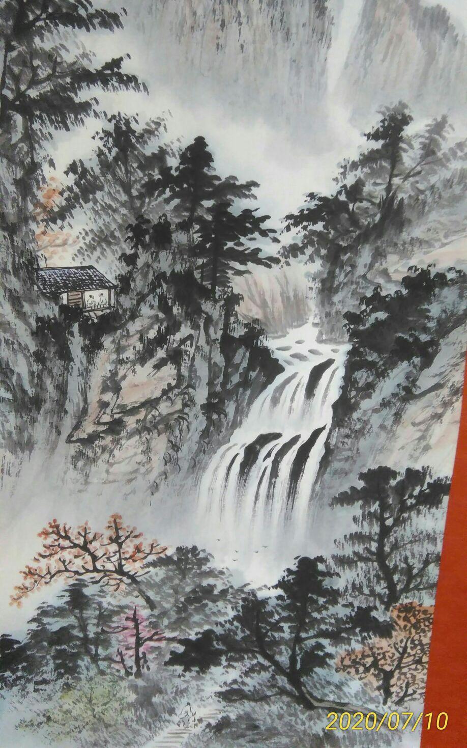 作者　内田桂仙　山水画　掛け軸　木箱入り