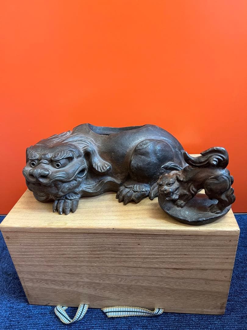1346  古備前焼　獅子　置物　古美術品　時代物