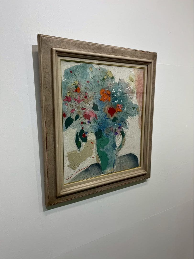 松井ヨシアキ「ブーケ」油彩 絵画 額装品