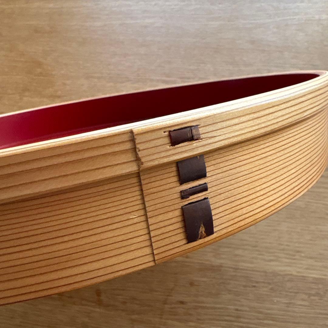 柴田慶信商店　漆　曲げわっぱ　秋田杉　盆　慶信作 1尺