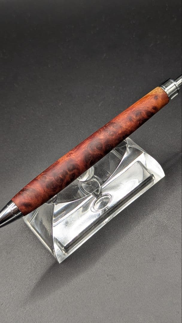 469ペン工房翌檜　レッドマリー　瘤杢　木軸シャーペン　ボールペン