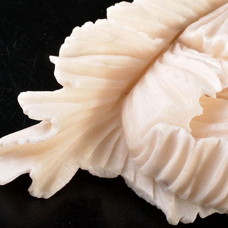 中国　玉石白玉彫刻　白菜　置物　飾台付　C　6846