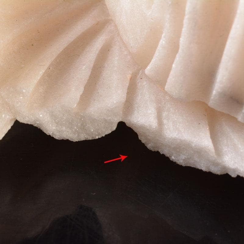 中国　玉石白玉彫刻　白菜　置物　飾台付　C　6846