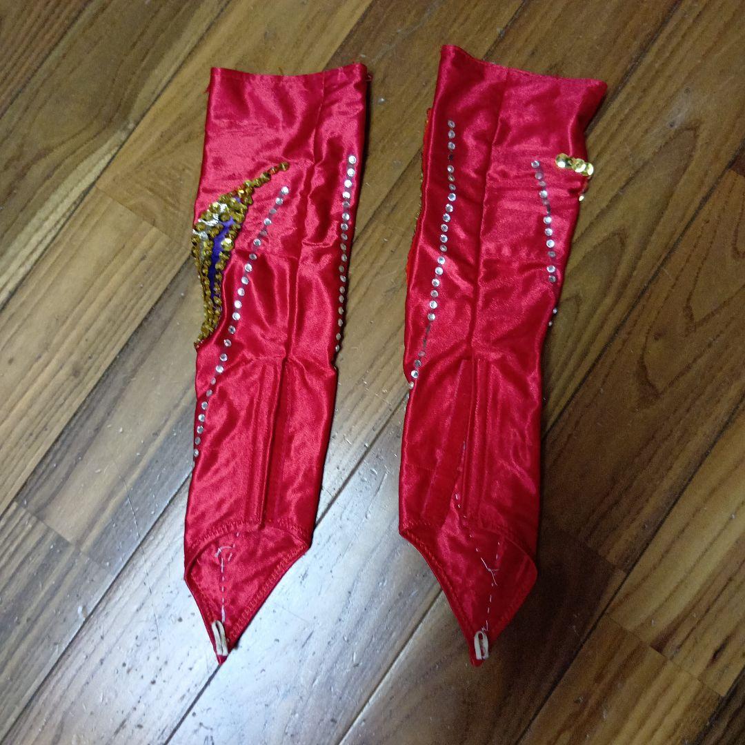 社交ダンス ドレス 赤 スパンコール装飾