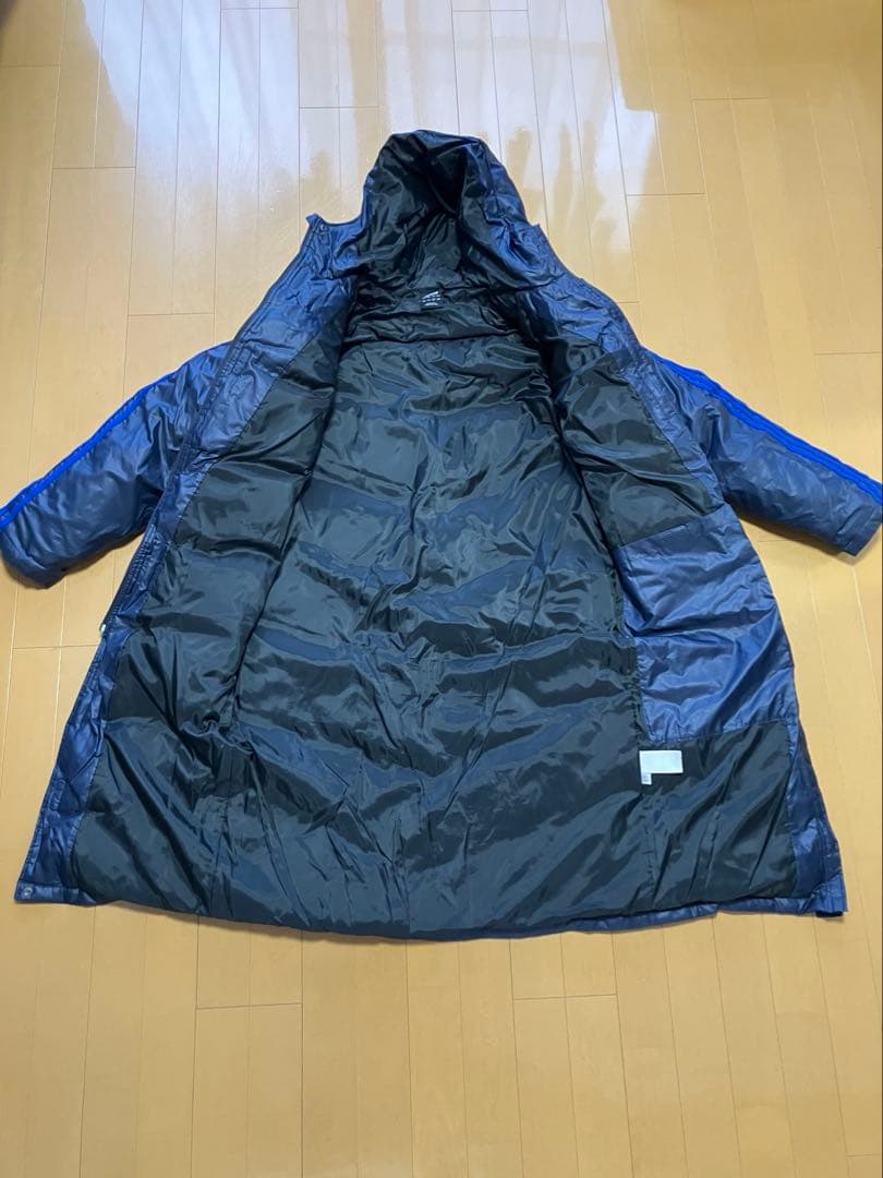 極暖adidas ネイビー ダウンベンチコート　Lサイズ