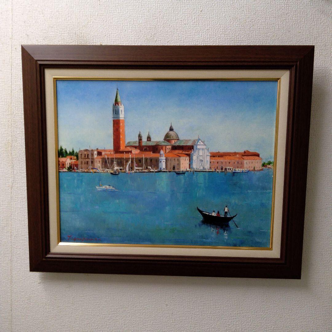 肉質油絵　横　P10　ベニス　梅沢民雄　額装仕上げ品