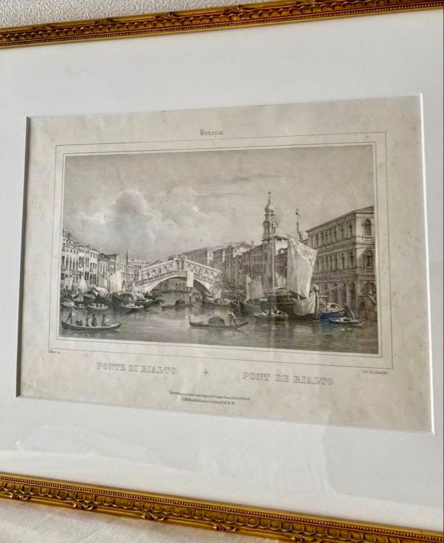期間限定価格❗️1800年後半　銅版　ベネチア　パリの高級アンティーク画廊で購入
