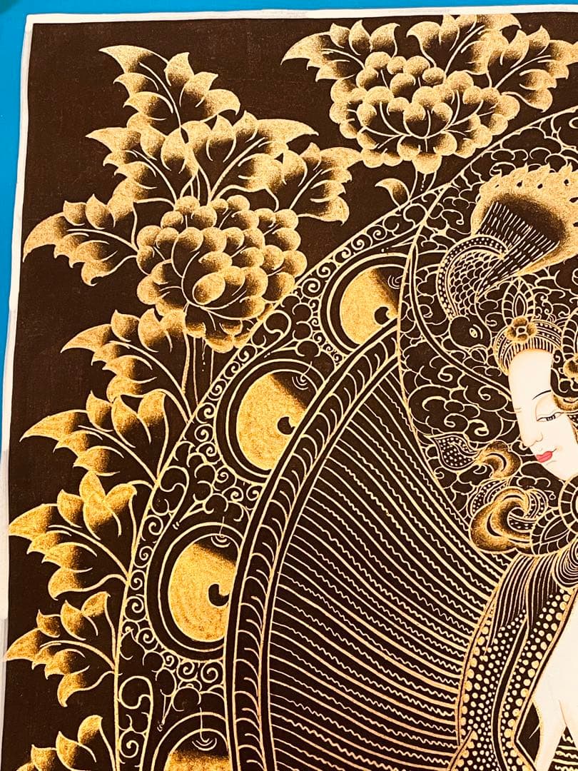 チベット密教 仏画 四面大日如来 ヴァイローチャナ 曼荼羅 手描き 一点物 新品