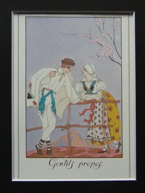 ジョルジュ・バルビエ、希少画集画・特殊紙、新品高級額装付