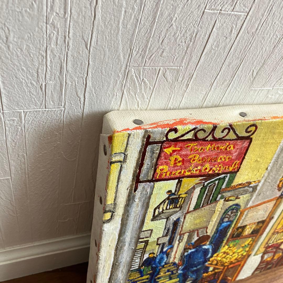 絵画　油絵　キャンバス　風景画　マーケット　F4