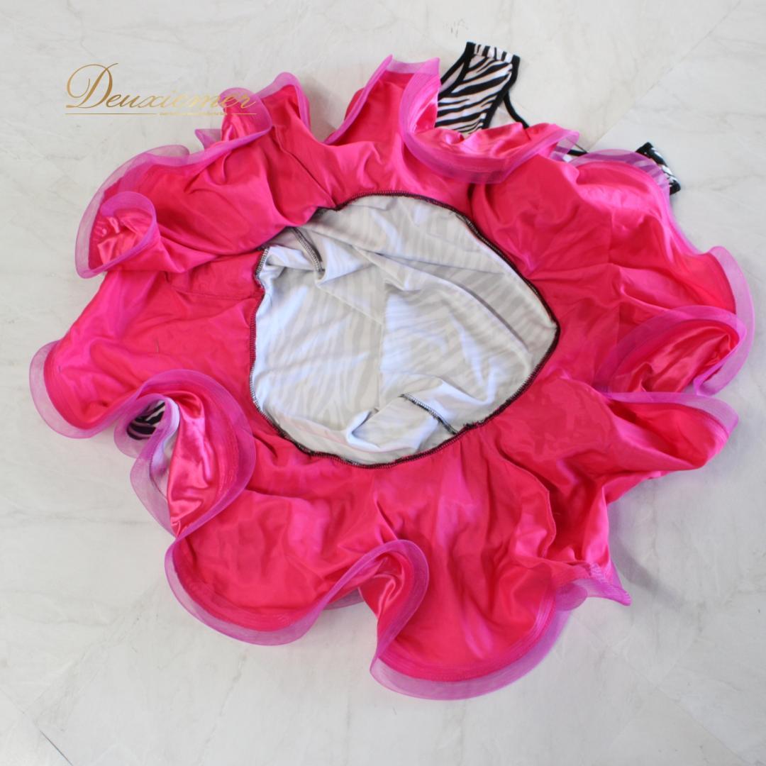 【社交ダンス衣装】ワンピース ドレス ラテン 黒 白 マゼンダピンク ブラック