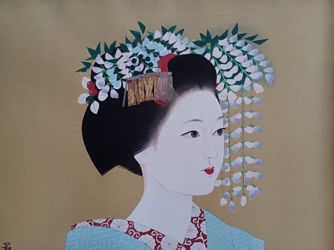 ◆加藤晨明　「舞妓」　手摺木版画　限定200部　彫師：文寿礼二　摺師：松永安生◆