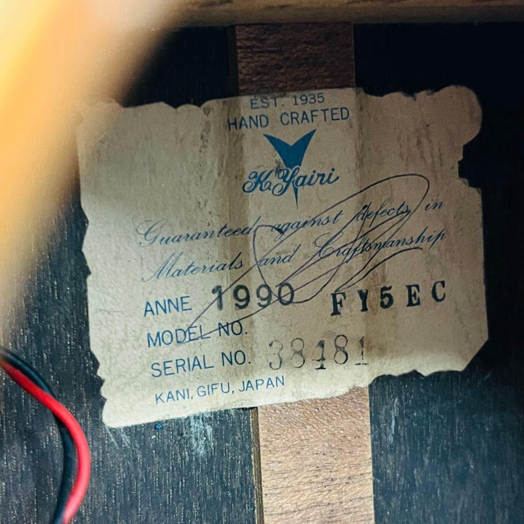 希少 K.Yairi ビンテージエレアコ FY5EC カッタウェイ 1990年製