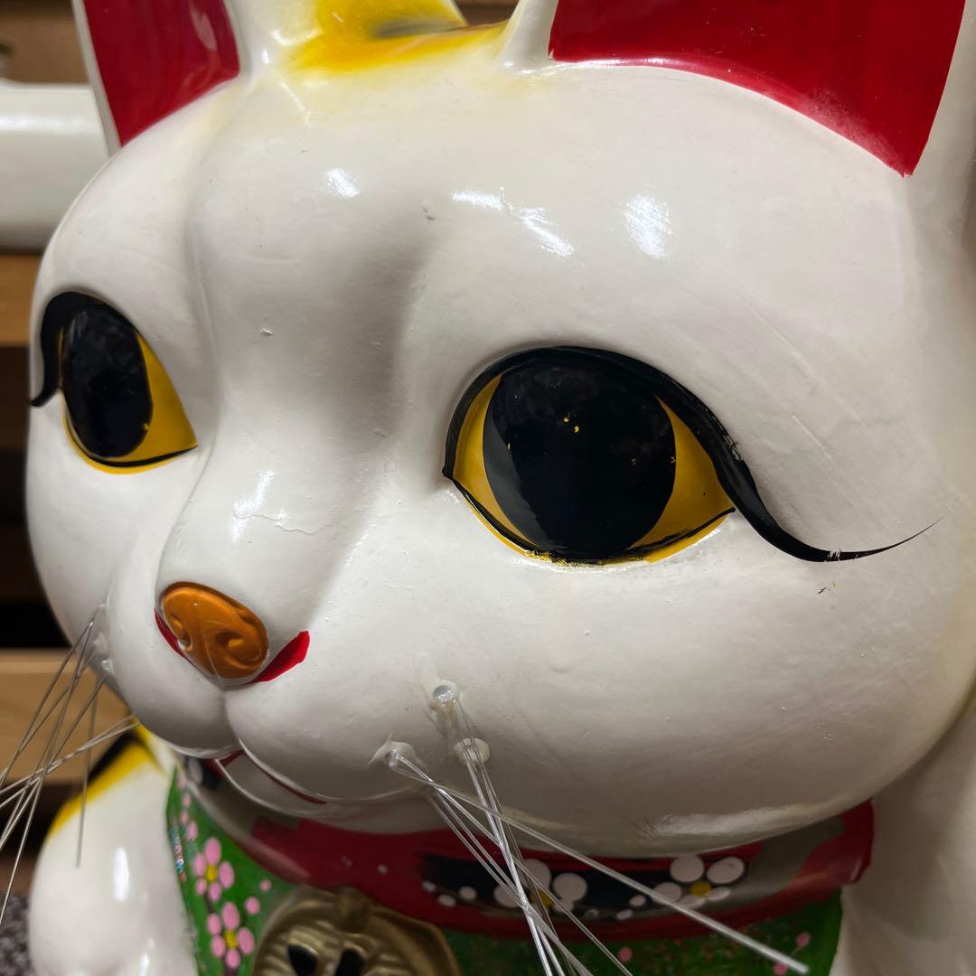 陶器製 縁起担ぎに❣️招き猫 幸運を呼ぶ置物　常滑焼　BIGサイズ　左手上げ
