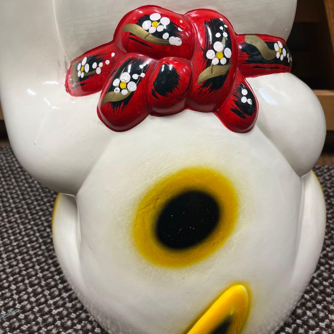 陶器製 縁起担ぎに❣️招き猫 幸運を呼ぶ置物　常滑焼　BIGサイズ　左手上げ