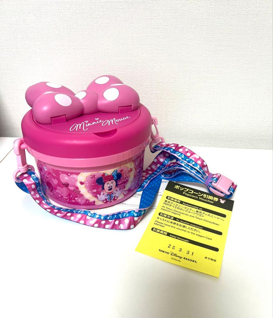 新品未使用　タグ付き　ミニー　パルパルーザ　ポップコーンバケット　引き換え券付き