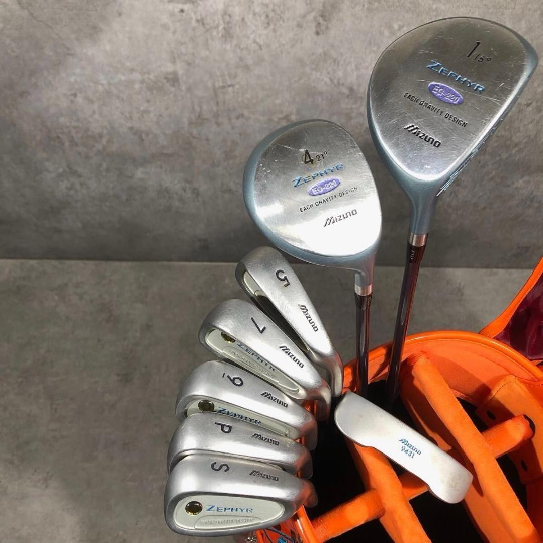 美品 MIZUNO ミズノ レディース ゴルフ 8本セット L ルコック バッグ