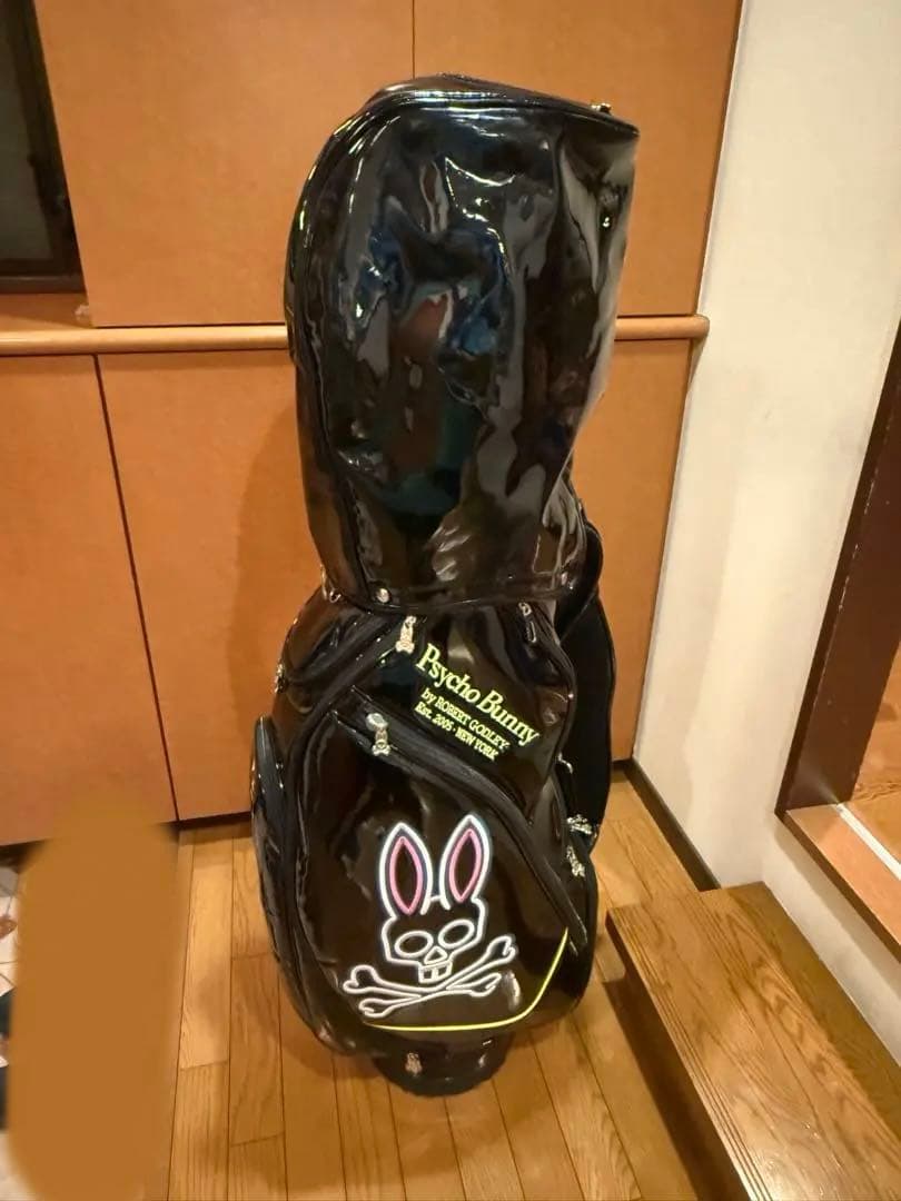 美品⭐︎Psycho Bunny ゴルフバッグ・キャディバッグ　ネームプレート付き