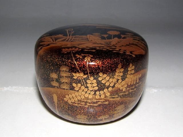 千家十職 中村宗哲 春野蒔絵平棗 裏千家淡々斎花押ｋ200