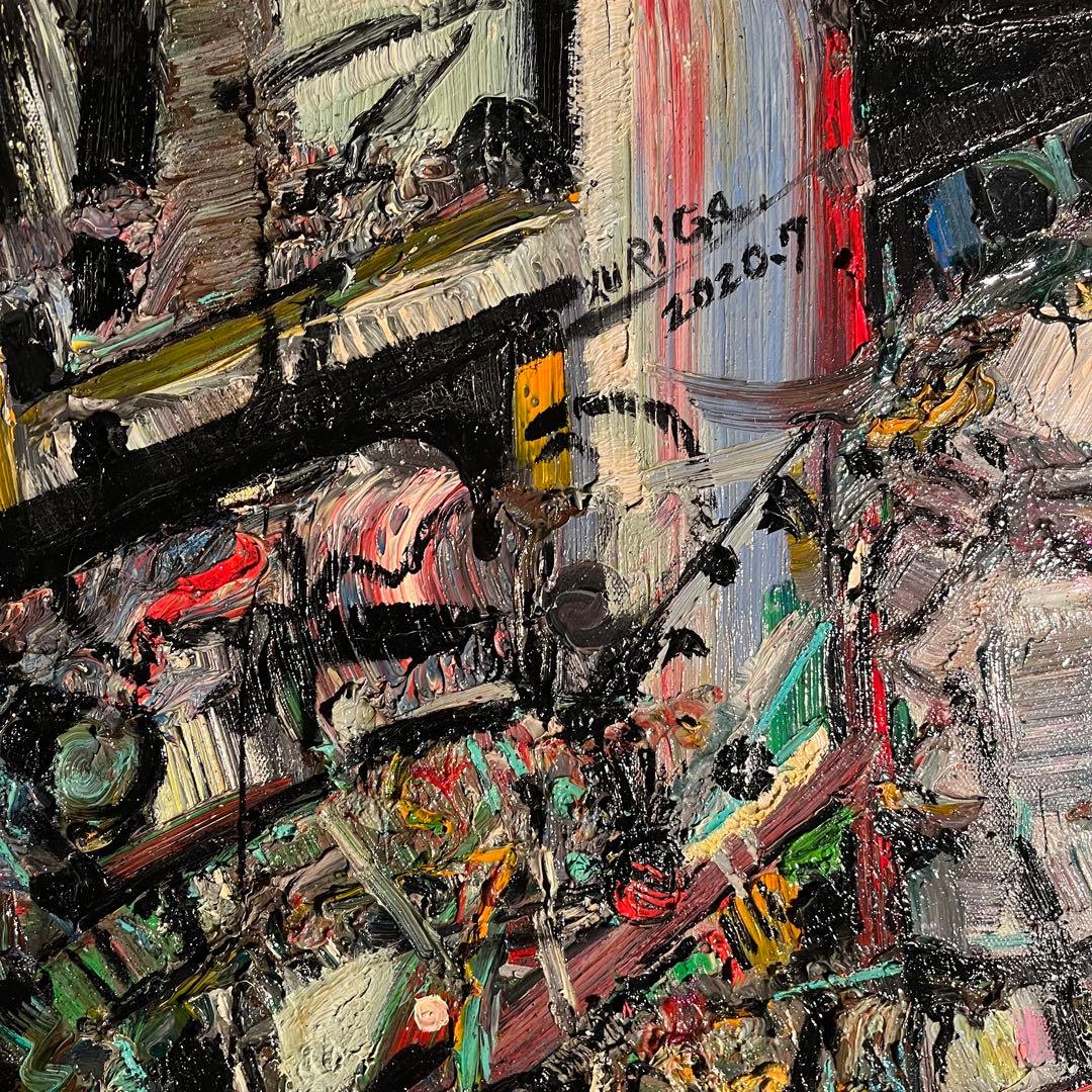 ★真作★ 旭日嘎(シゴラカ) 無題 油絵 貴重作品