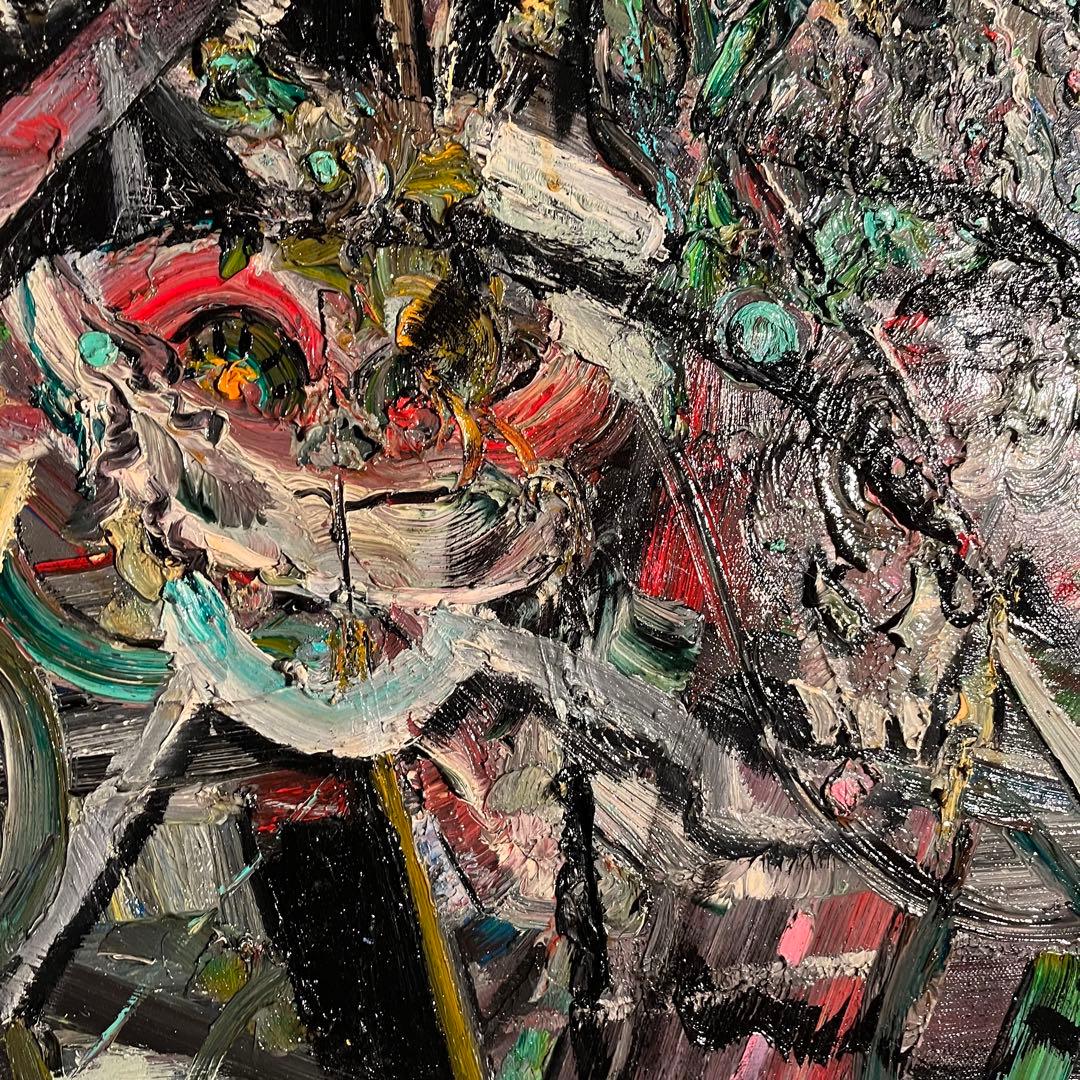 ★真作★ 旭日嘎(シゴラカ) 無題 油絵 貴重作品