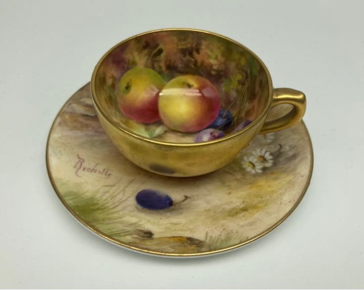 ロイヤルウースター ペインテッドフルーツ アンティーク カップ&ソーサー ④
