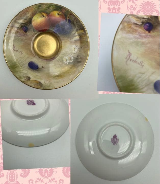 ロイヤルウースター ペインテッドフルーツ アンティーク カップ&ソーサー ④