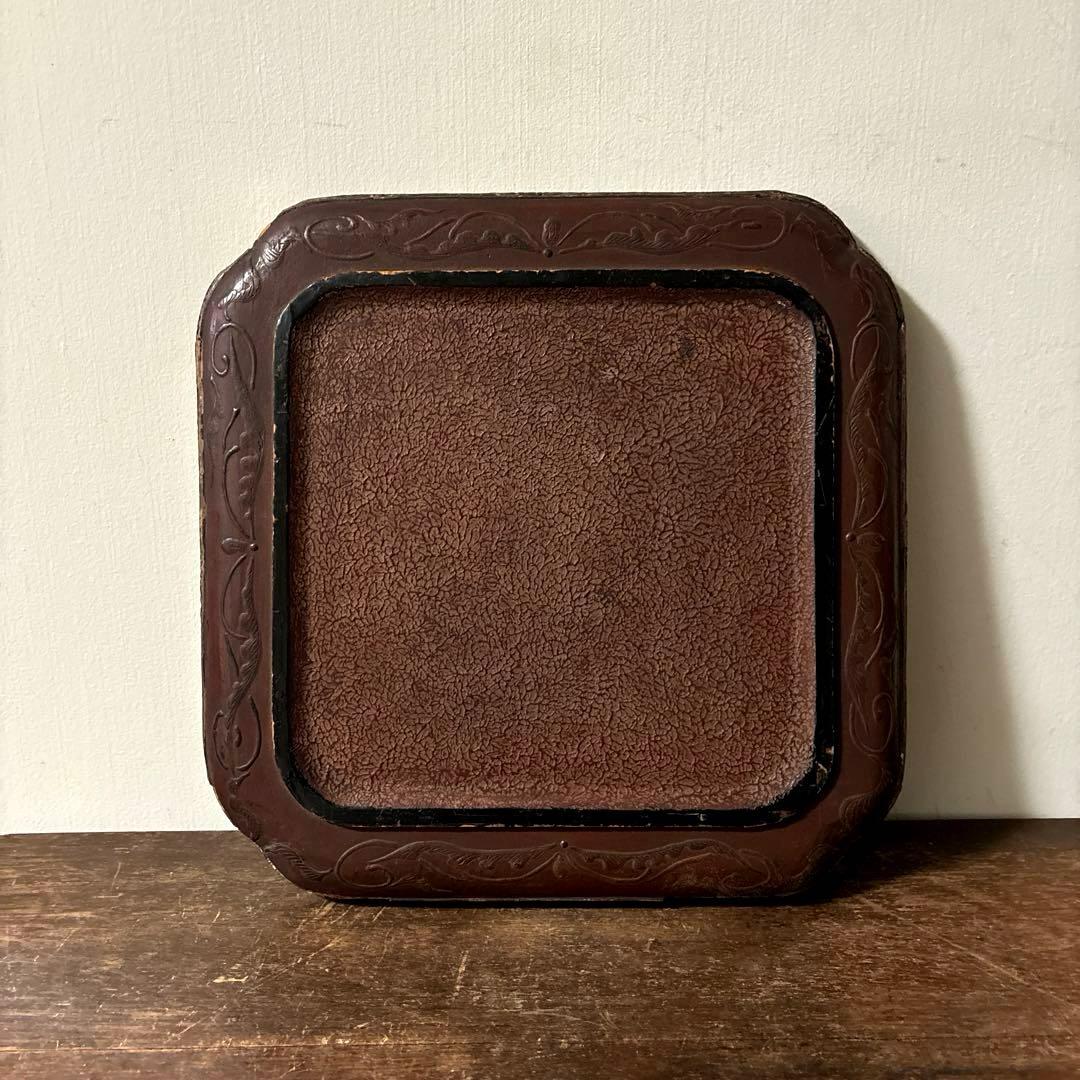 古琉球龍漆器　方盆　江戸時代頃　古美術　古民芸　骨董　アンティーク　古道具　李朝