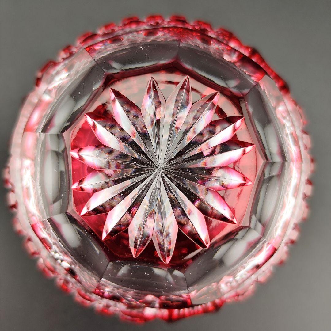 超希少品☆江戸切子 木村泰典 猪口 金赤（切子 江戸切子 薩摩切子）