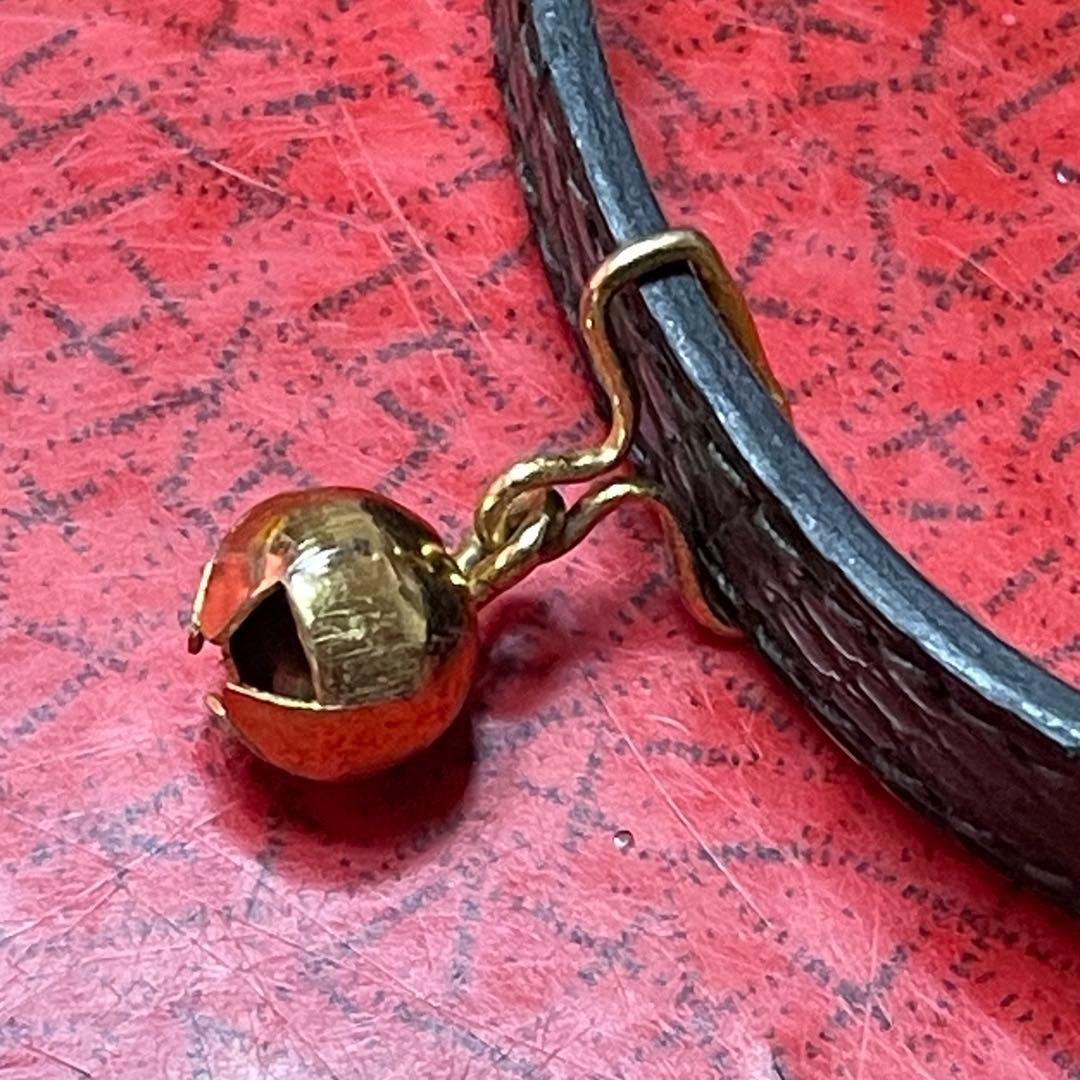 美品 エルメス 首輪 カラー 猫 ネコリザード レザー グリーン 鈴 ペット