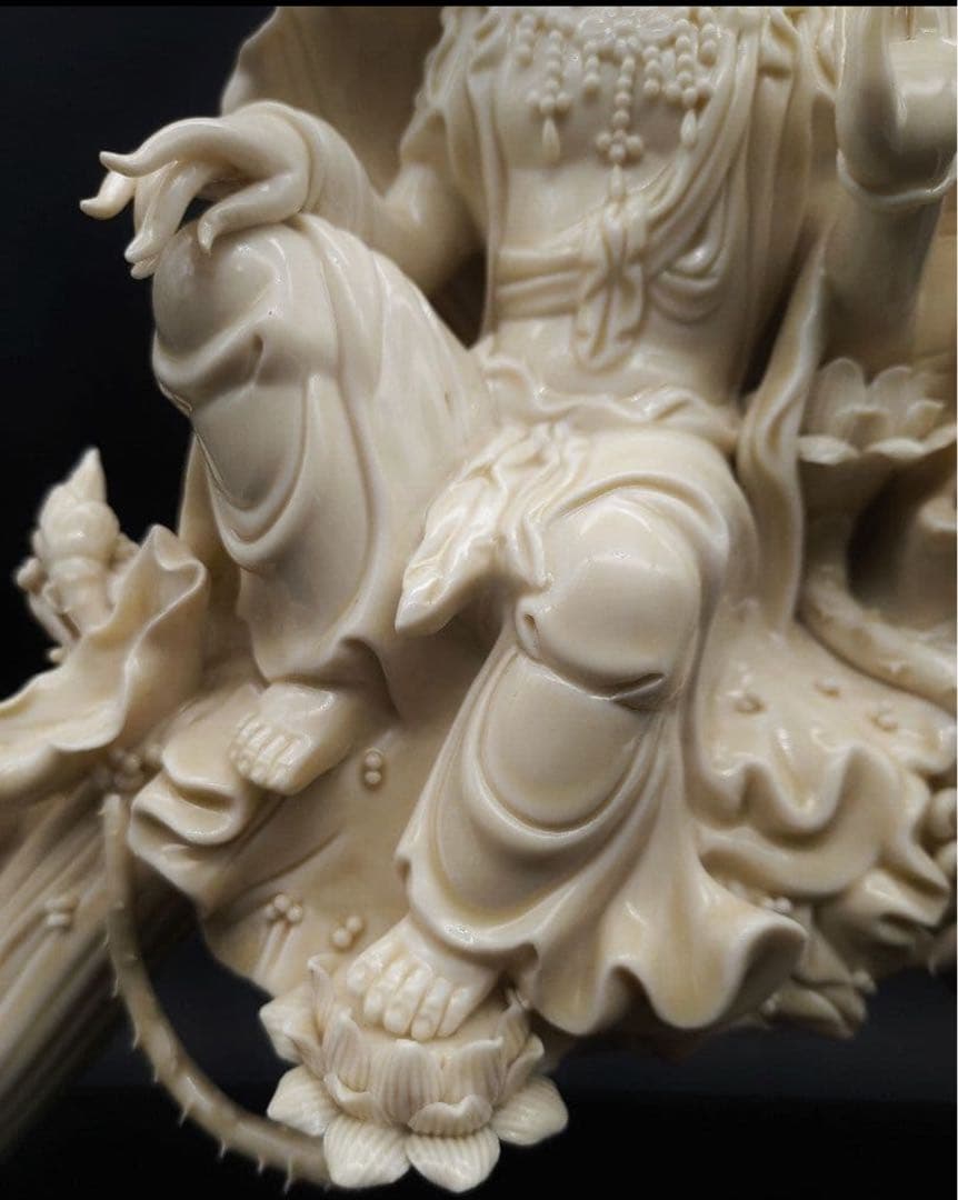 古美術 白磁觀音像 仏像 何朝宗 オブジェ