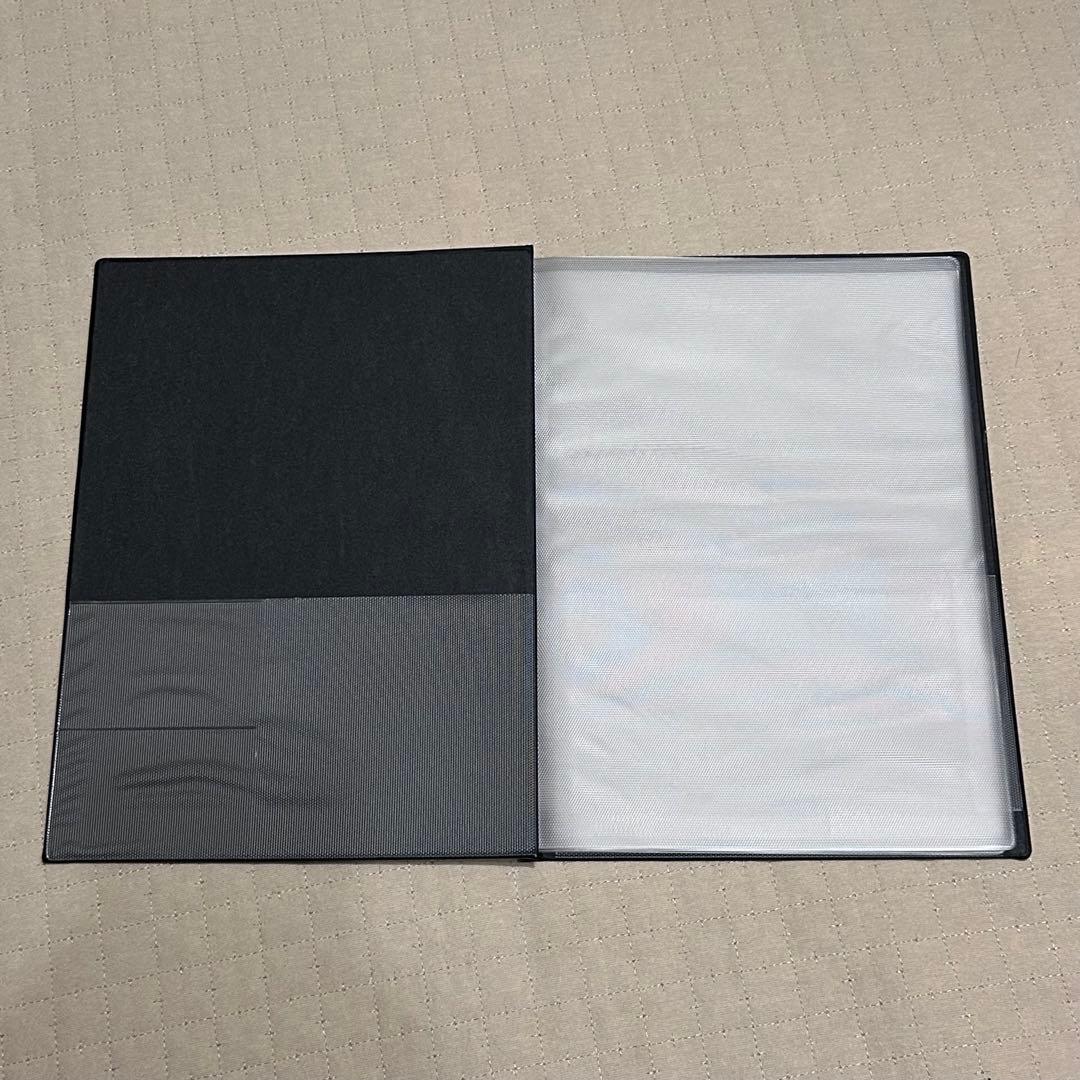 ⭐︎ A4証券ファイル 縦型 A4サイズ中袋 名刺ポケット付 ネイビー 18冊