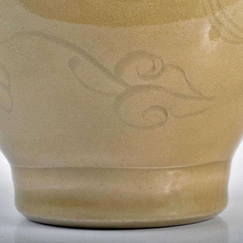 中国　龍泉窯　青磁　印刻花文　茶碗　V　R4254