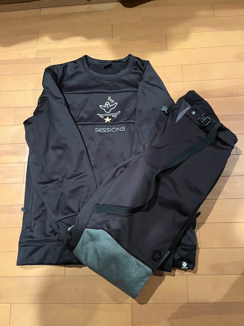 SESSIONS スノーウェア上下セットXL 黒