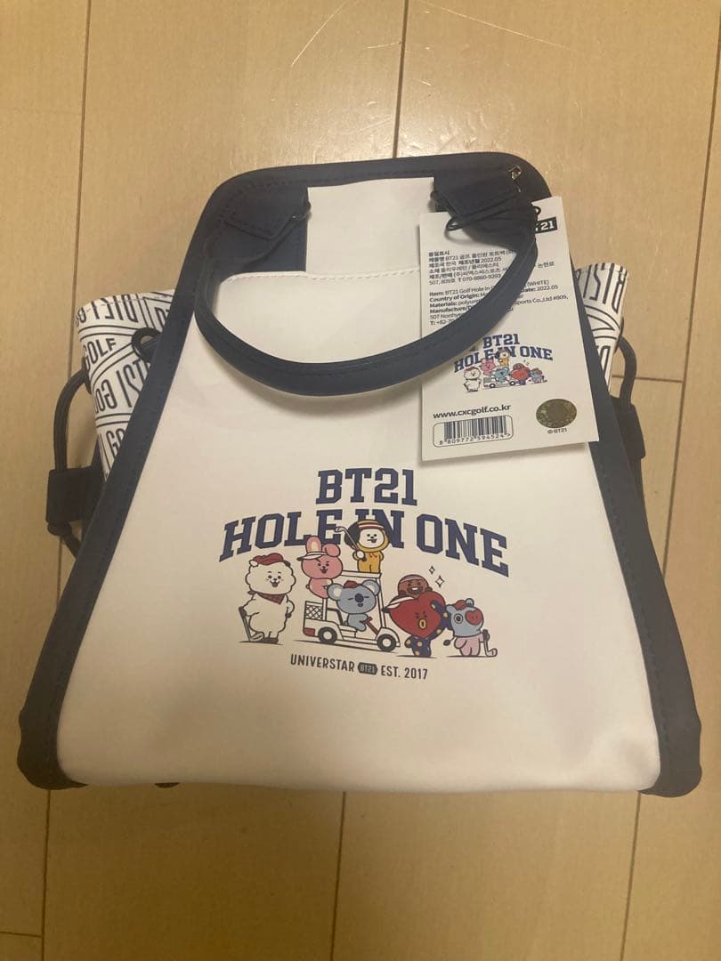 【新品】BT21 GOLF HOLE IN ONE ミニ トートバッグ　ホワイト