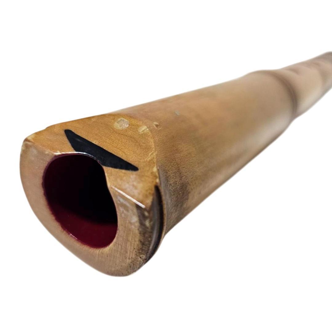 尺八 琴古流 1尺2寸 5孔 蝴蝶宝 銘あり 2印 短管 直管 和楽器 木製