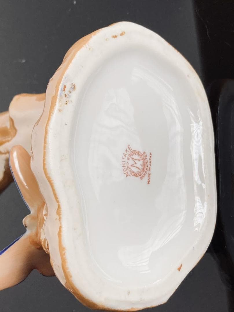 オールドノリタケ　アンティーク　蝶　一輪挿し　花瓶　M-JAPAN印　ラスター彩